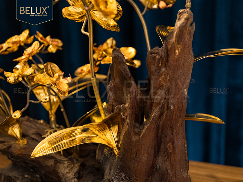 Lan Trầm Mộc 9 cành  mạ vàng 24k&nbsp;61x31x50cm